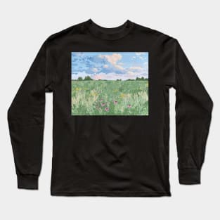 Cotton Sky Flower Field Long Sleeve T-Shirt